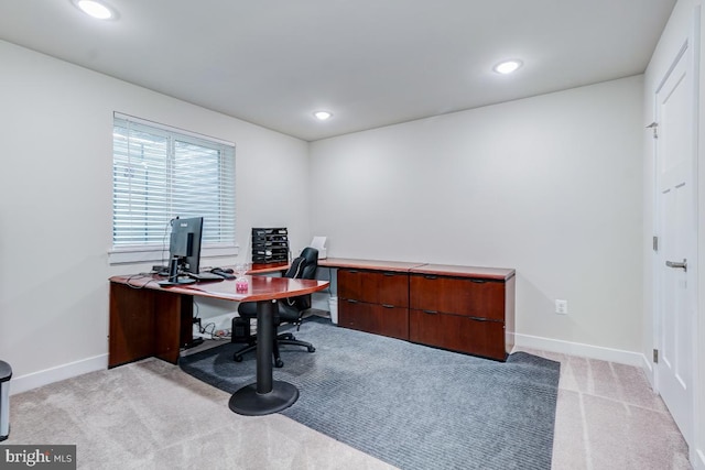 4801 Railway Cir, Monrovia, MD 21770 - office with light carpet, baseboards, and recessed lighting
