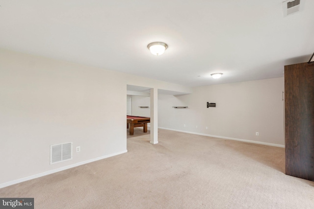 199 Colbert St, Taneytown, MD 21787 - finished basement with billiards table, light carpet, and baseboards