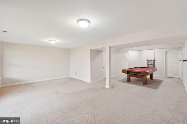 199 Colbert St, Taneytown, MD 21787 - game room with light carpet, pool table, and baseboards