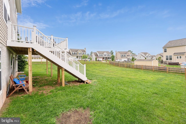 199 Colbert St, Taneytown, MD 21787 - view of yard with stairway, a residential view, and a wooden deck