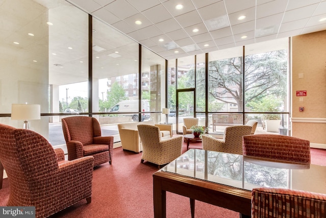 3800 Fairfax Dr Unit 1011, Arlington, VA 22203 - lobby with floor to ceiling windows and recessed lighting