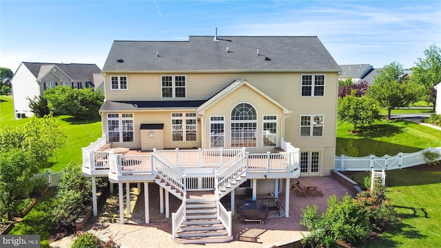 7229 Antares Dr, Gaithersburg, MD 20879 - back of property with a patio, a deck, and stairs