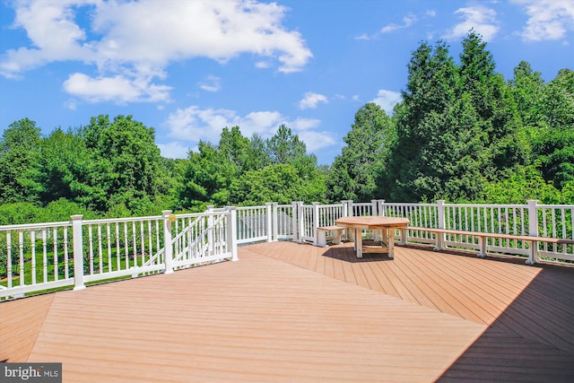 7229 Antares Dr, Gaithersburg, MD 20879 - deck with outdoor dining area and a view of trees
