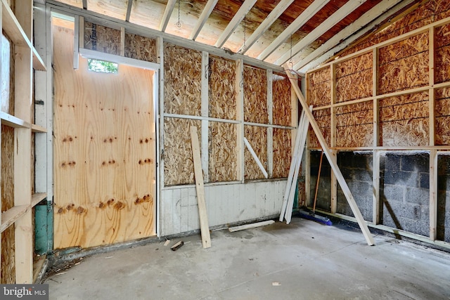 miscellaneous room with vaulted ceiling