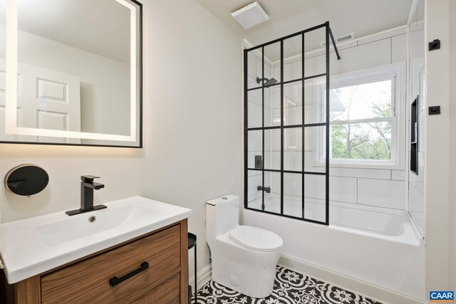 2010 White Bridge Rd, Waynesboro, VA 22980 - full bath featuring toilet, vanity, tub / shower combination, and tile patterned floors