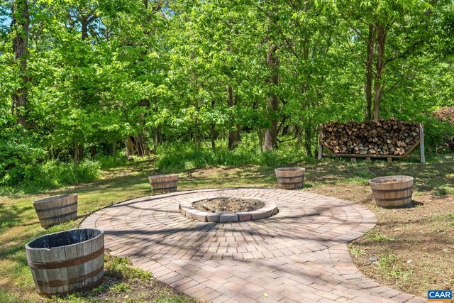 2010 White Bridge Rd, Waynesboro, VA 22980 - view of patio / terrace featuring an outdoor fire pit