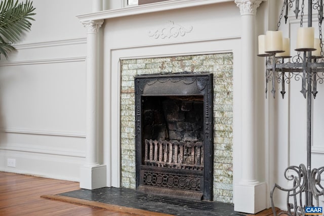 2010 White Bridge Rd, Waynesboro, VA 22980 - detailed view of a fireplace with flush hearth and wood finished floors