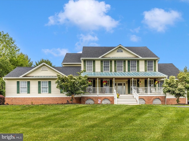 16013 Pheasant Ridge Ct, Woodbine, MD 21797 - view of front facade featuring covered porch, a front lawn, and roof with shingles