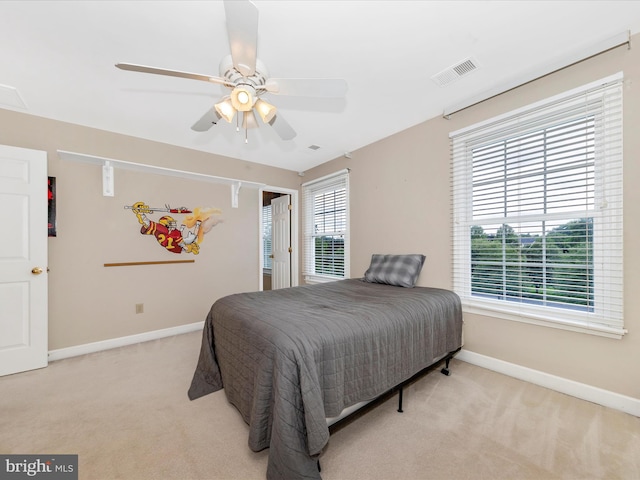 16013 Pheasant Ridge Ct, Woodbine, MD 21797 - bedroom with light carpet, baseboards, and ceiling fan