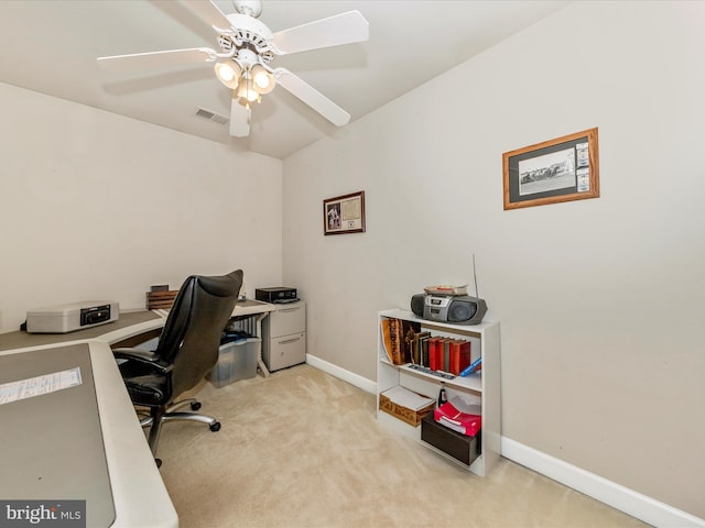 16013 Pheasant Ridge Ct, Woodbine, MD 21797 - carpeted office with baseboards and ceiling fan