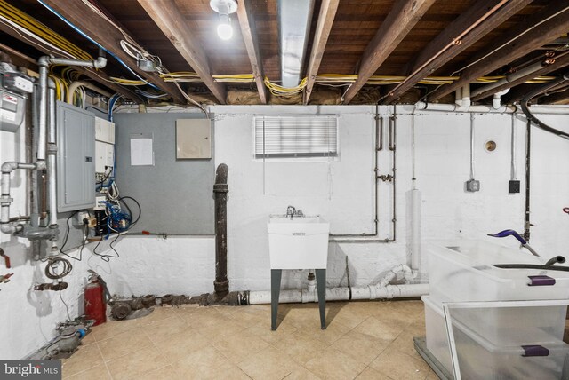 unfinished below grade area with electric panel