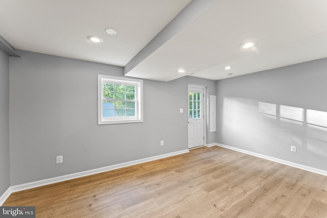 13429 Locksley Ln, Silver Spring, MD 20904 - empty room featuring baseboards, light wood-type flooring, and recessed lighting