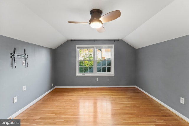 13429 Locksley Ln, Silver Spring, MD 20904 - bonus room featuring lofted ceiling, light wood finished floors, ceiling fan, and baseboards