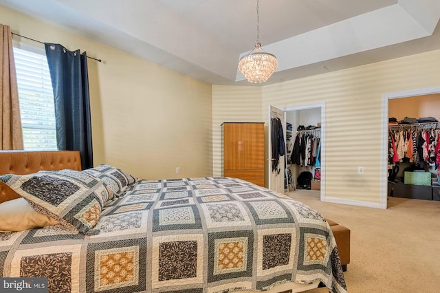 7419 Near Thicket Way, Laurel, MD 20707 - bedroom featuring carpet flooring, a spacious closet, a chandelier, and baseboards