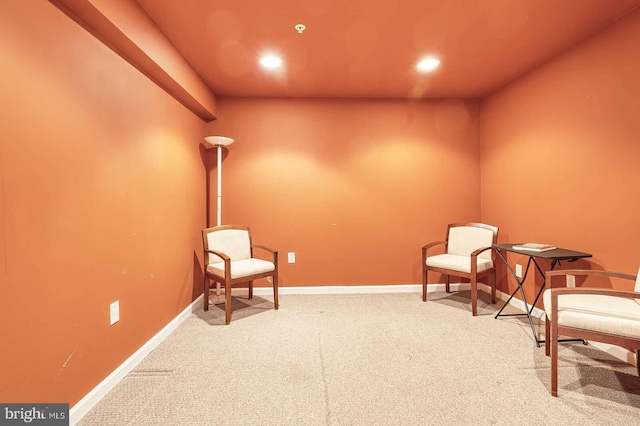 7419 Near Thicket Way, Laurel, MD 20707 - living area featuring carpet flooring, baseboards, and recessed lighting