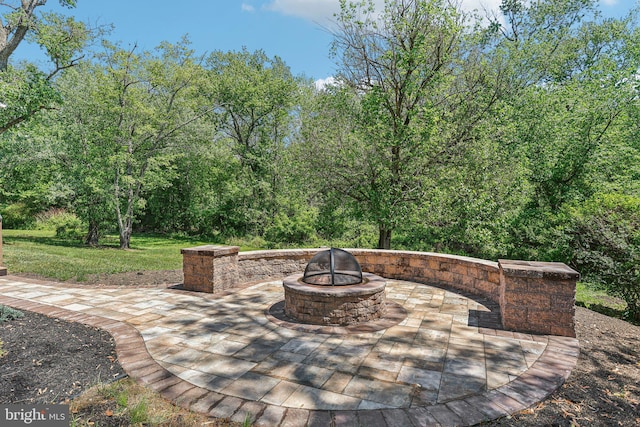 302 Fenwick Rd, Pilesgrove, NJ 08098 - view of patio / terrace featuring an outdoor fire pit