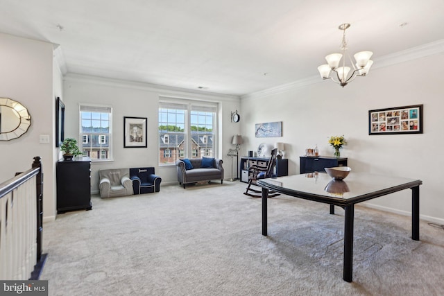 8219 Greenbelt Station Parkway Unit 310K, Greenbelt, MD 20770 - office featuring carpet floors, ornamental molding, a chandelier, and baseboards