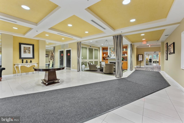 485 Harbor Side St Unit 405, Woodbridge, VA 22191 - community lobby featuring coffered ceiling, recessed lighting, and beamed ceiling