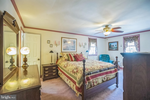 256 Crystal Ter, Haddonfield, NJ 08033 - carpeted bedroom featuring crown molding and a ceiling fan