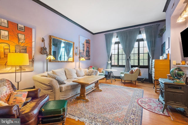 17 W Chase St, Baltimore, MD 21201 - living area featuring ornamental molding and wood finished floors