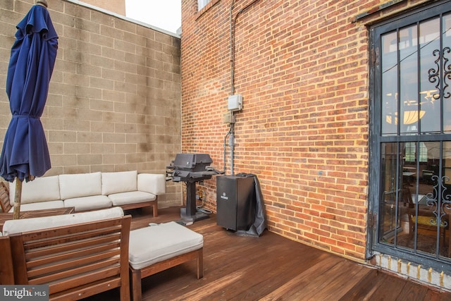 17 W Chase St, Baltimore, MD 21201 - wooden terrace with an outdoor living space and a grill