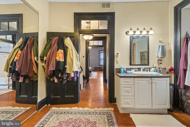 17 W Chase St, Baltimore, MD 21201 - bathroom featuring wood finished floors and vanity