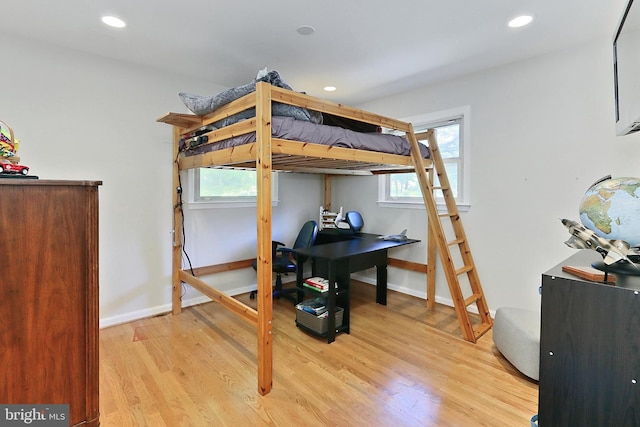 10621 Old Colchester Rd, Lorton, VA 22079 - bedroom with light wood-style floors, recessed lighting, multiple windows, and baseboards