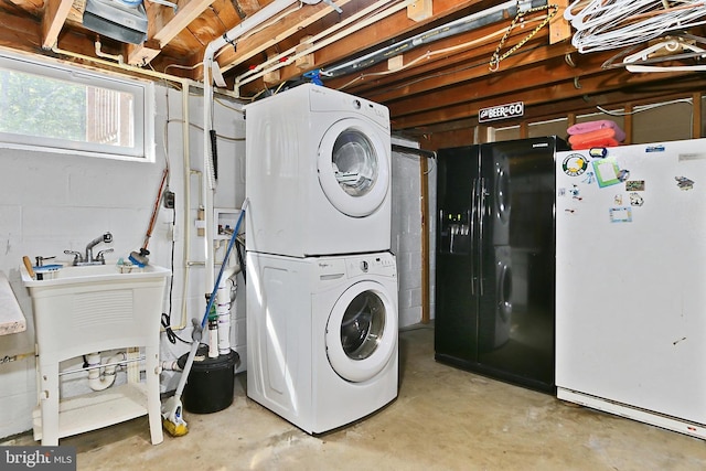 10621 Old Colchester Rd, Lorton, VA 22079 - laundry room featuring stacked washer / dryer