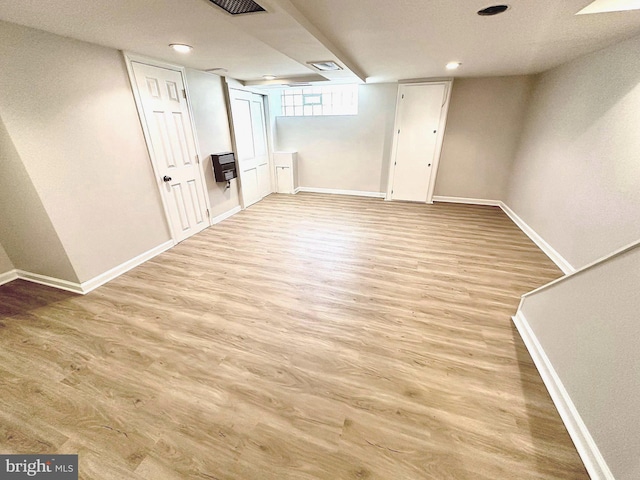 442 E Slocum St, Philadelphia, PA 19119 - below grade area featuring light wood-style flooring, baseboards, and recessed lighting