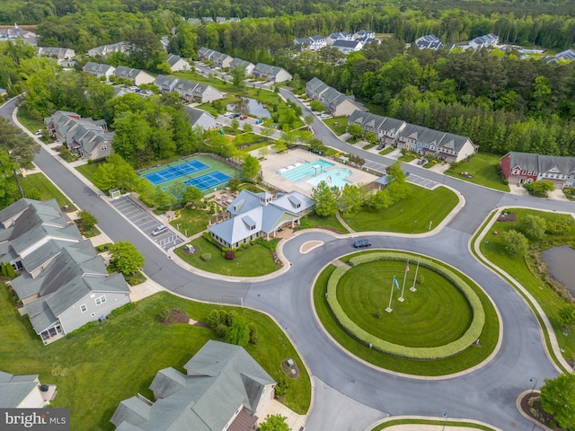 36725 Par Ln Unit 98, Frankford, DE 19945 - aerial view of residential area with a pool and a forest