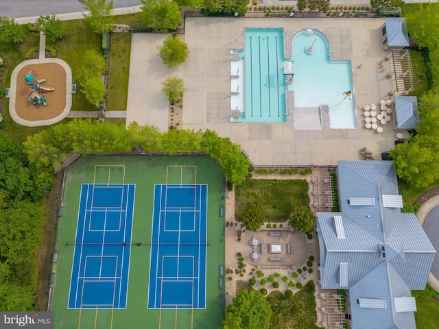 36725 Par Ln Unit 98, Frankford, DE 19945 - aerial view of property and surrounding area featuring a pool area