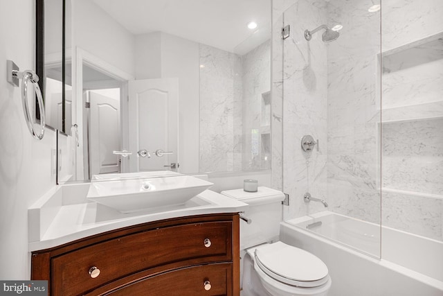 7845 Montvale Way, Mclean, VA 22102 - bathroom with vanity, toilet, and bathtub / shower combination