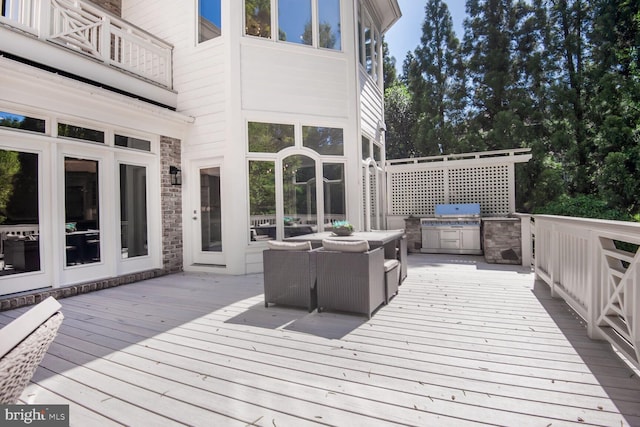 7845 Montvale Way, Mclean, VA 22102 - wooden terrace featuring area for grilling and outdoor dining area