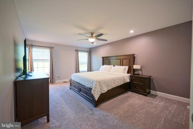 36 Crows Nest Ct, Mount Laurel, NJ 08054 - bedroom featuring carpet flooring, baseboards, and ceiling fan