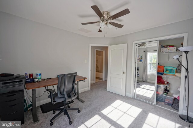 36 Crows Nest Ct, Mount Laurel, NJ 08054 - carpeted office featuring ceiling fan and baseboards