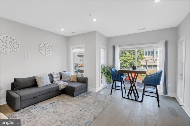 2812 Georgia Ave NW Unit 6, Washington, DC 20001 - living room featuring wood finished floors, baseboards, and recessed lighting