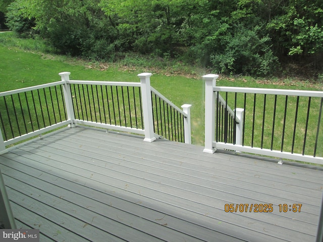 deck with a lawn