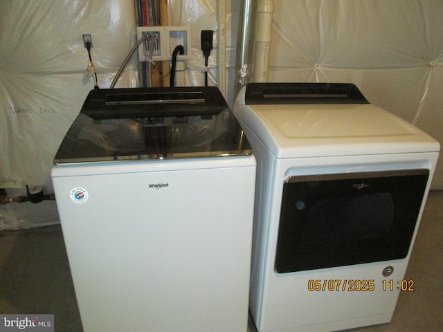 laundry area featuring separate washer and dryer
