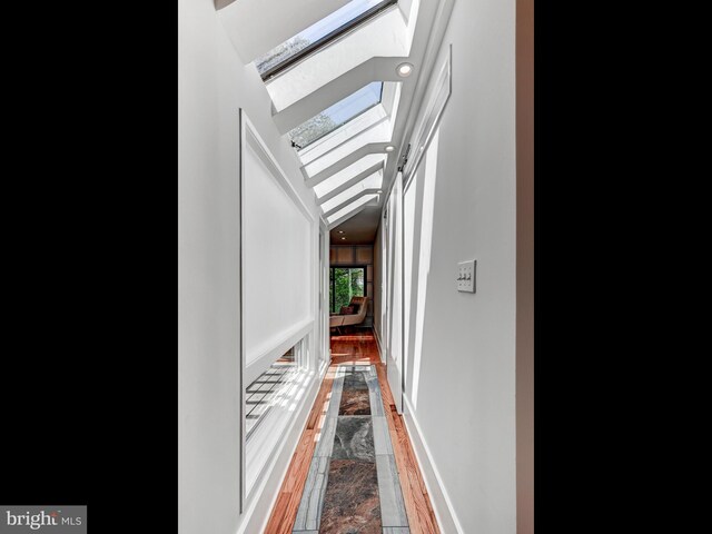 2025 Skyline Rd, Towson, MD 21204 - corridor featuring inlaid floor details, marble tiled flooring, baseboards, and recessed lighting