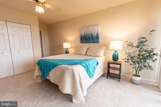 6301 Stevenson Ave Unit 602, Alexandria, VA 22304 - bedroom featuring carpet floors, a closet, and a ceiling fan