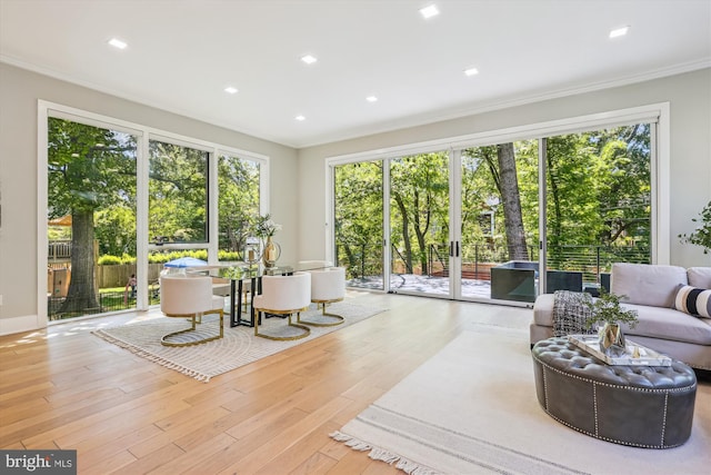 5706 Nevada Ave NW, Washington, DC 20015 - living room with crown molding and wood finished floors