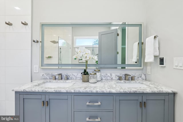 5706 Nevada Ave NW, Washington, DC 20015 - full bath with a tile shower and double vanity