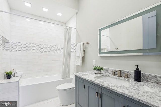 5706 Nevada Ave NW, Washington, DC 20015 - full bathroom with vanity, shower / bath combination with curtain, and toilet
