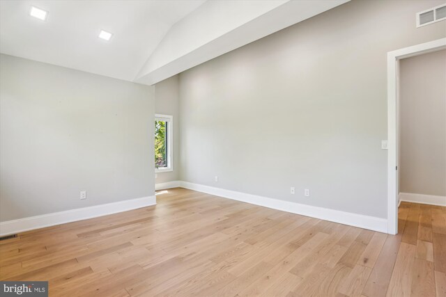 5706 Nevada Ave NW, Washington, DC 20015 - spare room featuring high vaulted ceiling, light wood finished floors, and baseboards