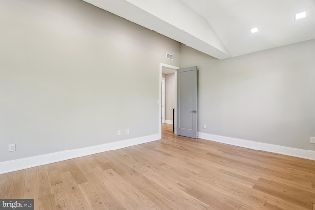 5706 Nevada Ave NW, Washington, DC 20015 - unfurnished room featuring high vaulted ceiling, light wood-type flooring, and baseboards