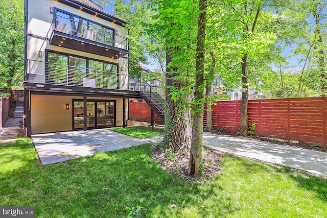 5706 Nevada Ave NW, Washington, DC 20015 - rear view of property featuring stairs, a patio, a deck, and french doors