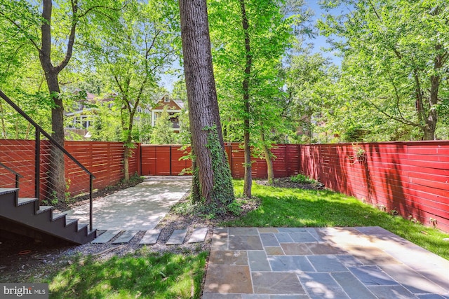 5706 Nevada Ave NW, Washington, DC 20015 - fenced backyard with a patio and stairs