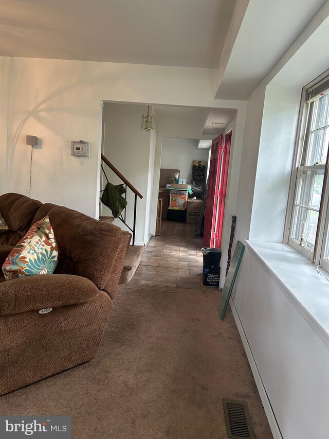 59 Emerald Ln, Willingboro, NJ 08046 - carpeted living room with baseboards