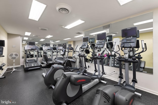 4620 N Park Ave N Unit 1206E, Chevy Chase, MD 20815 - workout area featuring baseboards