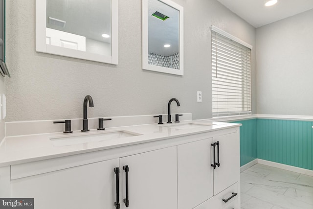 10578 Talisa Ln, Manassas, VA 20112 - full bathroom with double vanity and marble finish flooring